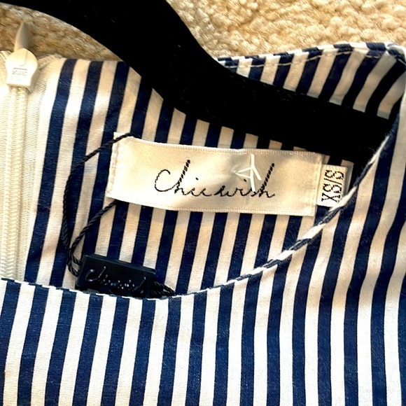 ChicWish Blue Stripped Top With Bell Sleeves. Size XS/S - Picture 4 of 4